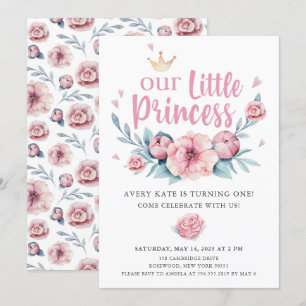 Unsere kleine Prinzessin Geburtstagsparty Einladung