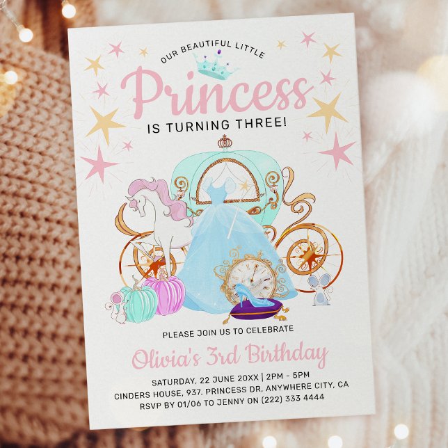 Unsere kleine Prinzessin Girls Geburtstagsparty Einladung (Von Creator hochgeladen)