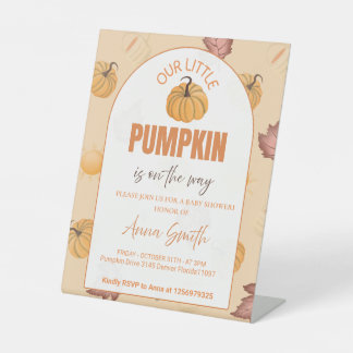 Unsere kleine Pumkin ist auf dem Weg - Babyparty  Sockelschild
