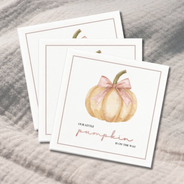 Unsere kleine Pumpkin auf der Way Fall Baby Dusche Serviette (Von Creator hochgeladen)