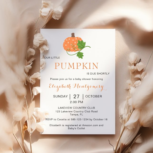 Unsere kleine Pumpkin Baby Dusche Einladung (Von Creator hochgeladen)