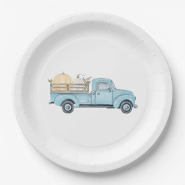 Unsere kleine Pumpkin/Blue Truck Birthday Papierpl Pappteller