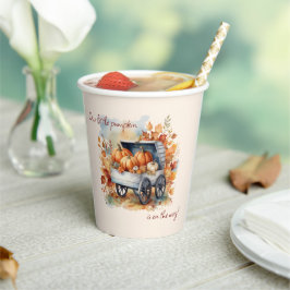 Unsere kleine Pumpkin Fall Babydusche Geschlecht n Pappbecher