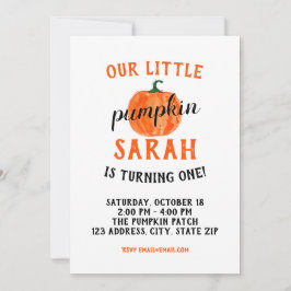 Unsere kleine Pumpkin Geburtstagseinladung Einladung