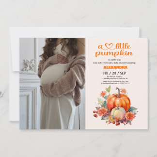 Unsere kleine Pumpkin Girl Babydusche Einladung
