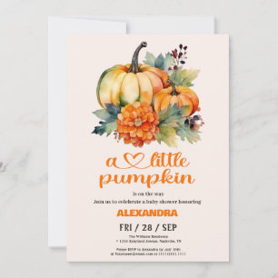 Unsere kleine Pumpkin Girl Babydusche Einladung