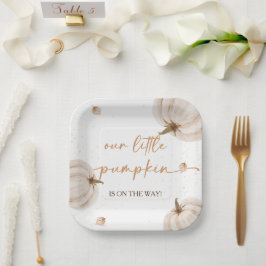 Unsere kleine Pumpkin Herbst Herbstdusche Pappteller