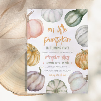 Unsere kleine Pumpkin Niedlich Boho Fall Birthday  Einladung