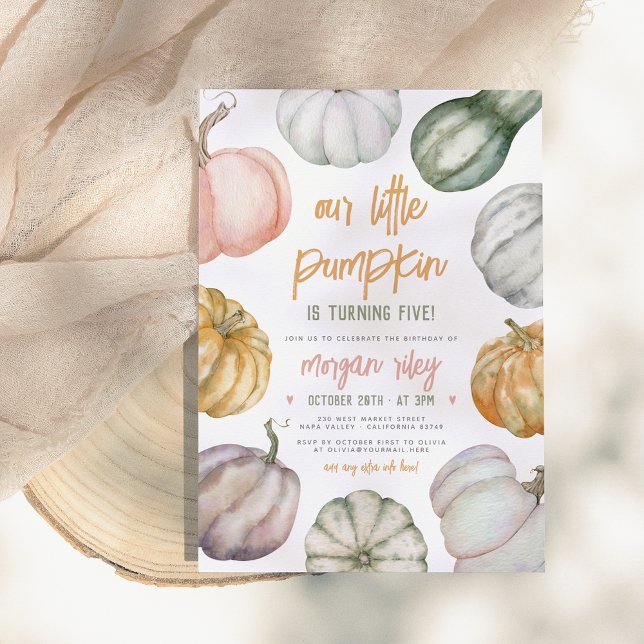 Unsere kleine Pumpkin Niedlich Boho Fall Birthday  Einladung (Von Creator hochgeladen)
