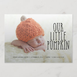 Unsere kleine Pumpkin Soft Black Birth Ankündigung