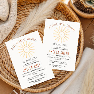 Unsere kleine Ray of Sunshine Babyparty Einladung