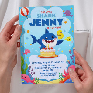 Unsere kleine Shark-Geburtstagsfeier Einladung