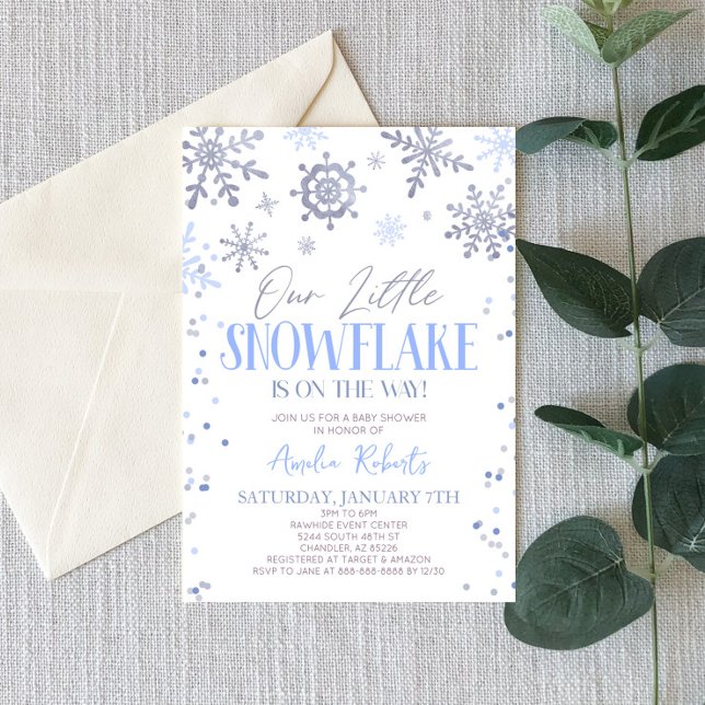 Unsere kleine Snowflake Winter Wonderland Baby Dus Einladung (Von Creator hochgeladen)