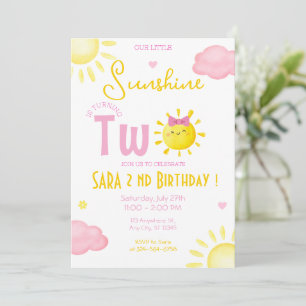 UNSERE KLEINE SONNE MACHT ZWEI GEBURTSTAGE. EINLADUNG