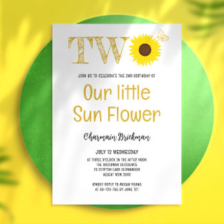 Unsere kleine Sonnenblume 2. Geburtstag Party Einladung