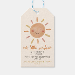 Unsere kleine Sonnenblume-Geburtstagsparty Geschenkanhänger