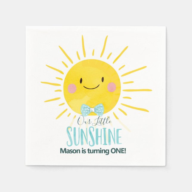 Unsere kleine Sonnenschein Blue Boy Krawatte Sun B Serviette (Vorderseite)