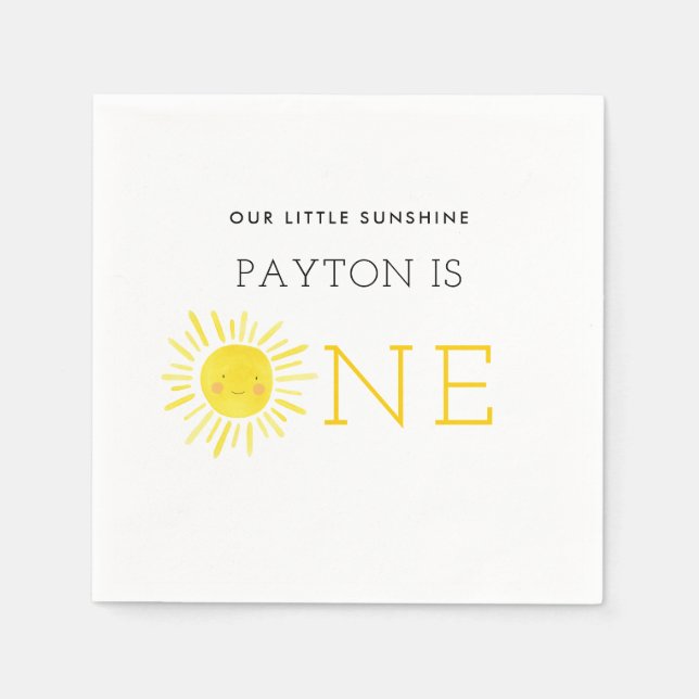 Unsere kleine Sonnenscheinparty zum ersten Geburts Serviette (Vorderseite)