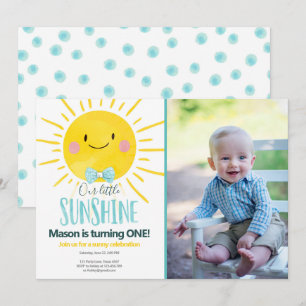 Unsere kleine Sonnenschutzcreme Blue Bow Krawatte  Einladung
