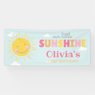 Unsere kleine, sonnige, rosa Geburtstagsparty jede Banner
