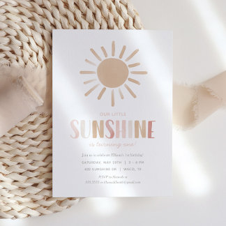 Unsere kleine Sunshine Girl Birthday Party Einladung