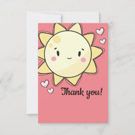 Unsere kleine Sunshine Girls Pink Danke Karte