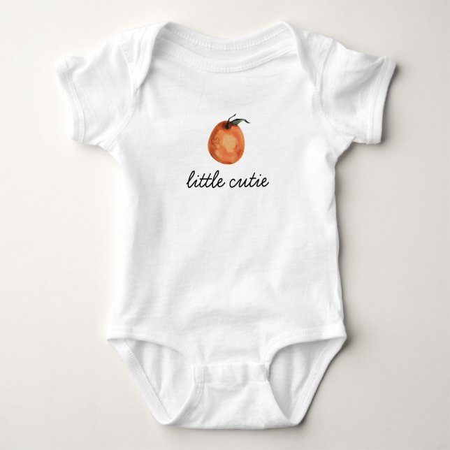 Unsere kleine Süsse Citrus Clementine Baby Bib Strampler (Vorderseite)