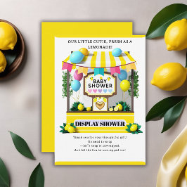 Unsere kleine Süsse Lemonade Stand Baby Dusche Begleitkarte
