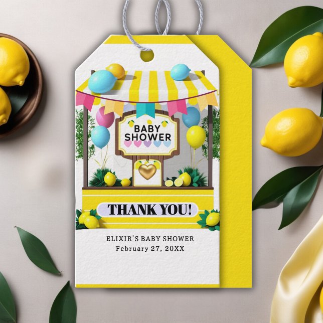 Unsere kleine Süsse Lemonade Stand Baby Dusche Geschenkanhänger (Von Creator hochgeladen)