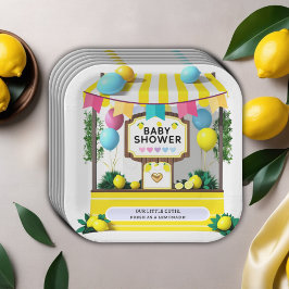 Unsere kleine Süsse Lemonade Stand Baby Dusche Pappteller