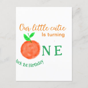 Unsere kleine Süsse orange ein Geburtstagsfrüchte Postkarte