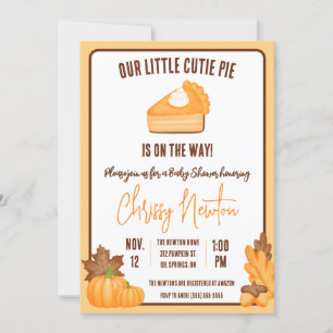 Unsere kleine Süsse Pie, Fall Pumpkin Pie Baby Dus Einladung