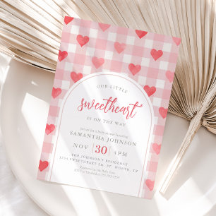 Unsere kleine Sweetheart Valentine Babydusche Einladung