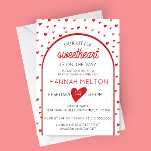 Unsere kleine Sweetheart Valentine's Day Babydusch Einladung