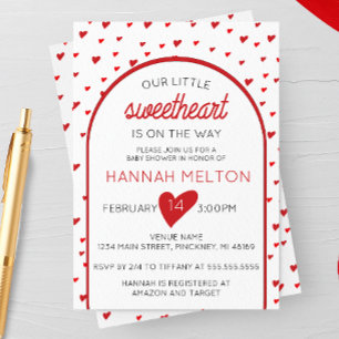 Unsere kleine Sweetheart Valentine's Day Babydusch Einladung