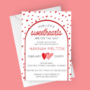 Unsere kleine Sweethearts Valentine's Day Babydusc Einladung