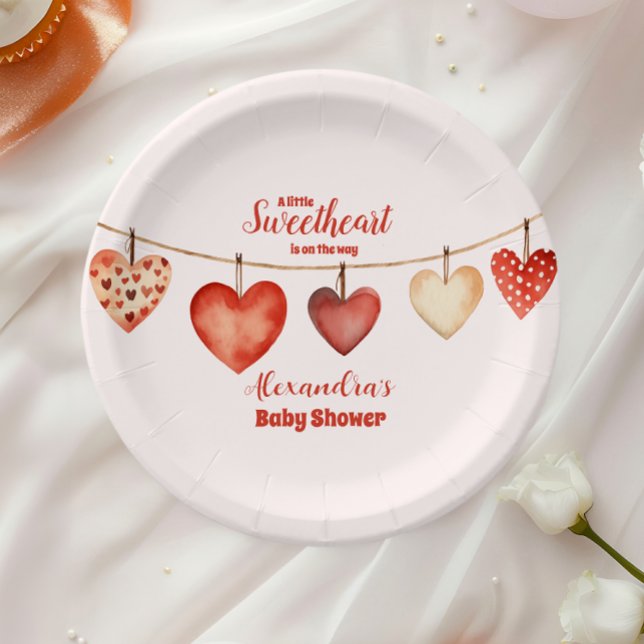 Unsere kleine Sweethearts Valentine's Day Babydusc Pappteller (Von Creator hochgeladen)