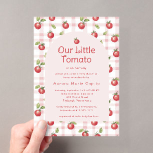 Unsere Kleine Tomaten-Baby-Party-Einladung Rosa Acryleinladungen