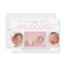 Unsere kleine Valentine-Geburtsankündigung mit Fot