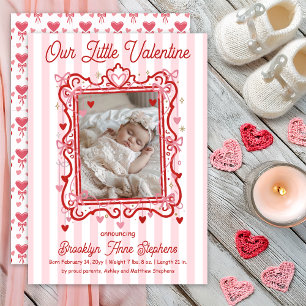 Unsere kleine Valentins-Foto-Geburtsanzeige Ankündigung
