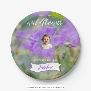 Unsere kleine Wildblume Benutzerdefinierte Kinder- Pappteller