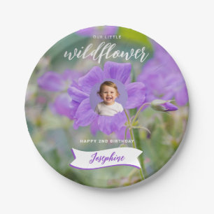 Unsere kleine Wildblume Benutzerdefinierte Kinder- Pappteller