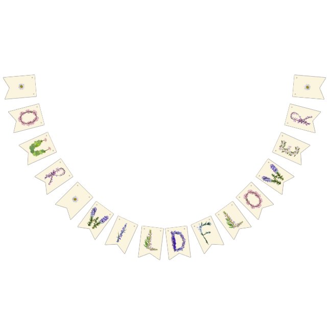 Unsere kleine Wildblume - Elegante Blumendekoratio Wimpelkette (Alle)