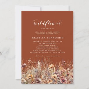 Unsere kleine Wildblume Fall Floral Baby Dusche Einladung
