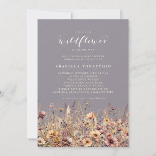 Unsere kleine Wildblume Herbst-Blumen-Baby-Party Einladung
