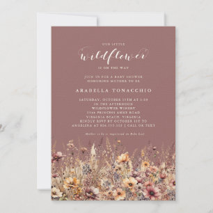 Unsere kleine Wildblume Herbst-Blumen-Baby-Party Einladung