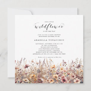Unsere kleine Wildblume Herbst-Blumen-Baby-Party Einladung
