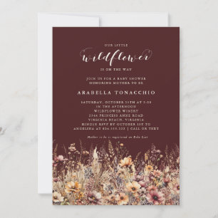 Unsere kleine Wildblume Herbst-Blumen-Baby-Party Einladung
