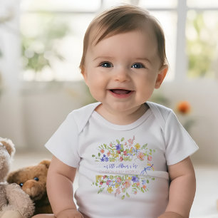 Unsere kleine Wildblume ist hier Personalisiert Baby Strampler