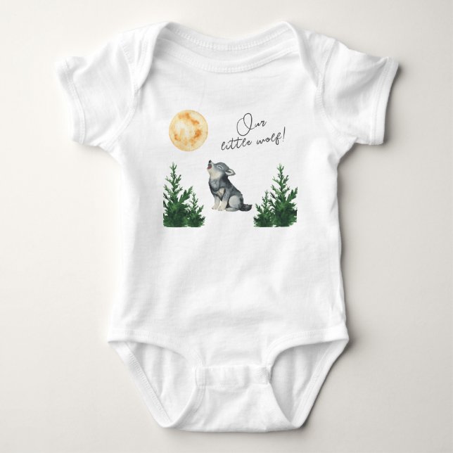 Unsere kleine Wolf-Baby-Party  Baby Strampler (Vorderseite)